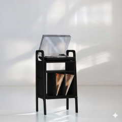 Lyric, Ahşap Kitaplık Ve Pikap Standı, Siyah Renk