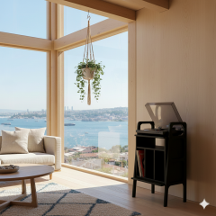 Lyric, Ahşap Kitaplık Ve Pikap Standı, Siyah Renk