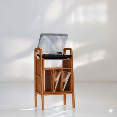 Lyric, Ahşap Kitaplık Ve Pikap Standı, Tik Renk