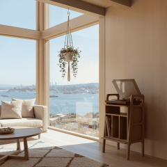 Lyric, Ahşap Kitaplık Ve Pikap Standı, Tik Renk