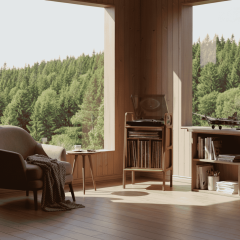 Lyric, Ahşap Kitaplık Ve Pikap Standı, Tik Renk