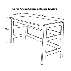 Ceres Ahşap Çalışma Masası, Natural Renk CPT4838-125
