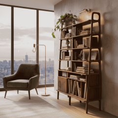 Pietra, Ahşap Kitaplık ve Raf Ünitesi, Ceviz Renk