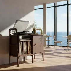 Black, Ahşap, 100x90, Dolap Ve Pikap Standı, Ceviz Renk