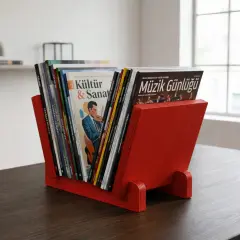 Vintra, Plak, Dergi, Gazete, Kitap İçin Modüler Raf, Kırmızı Renk