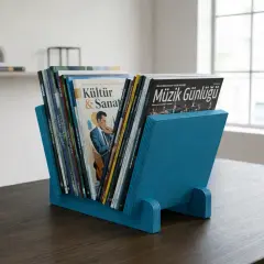 Vintra, Plak, Dergi, Gazete, Kitap İçin Modüler Raf, Mavi Renk