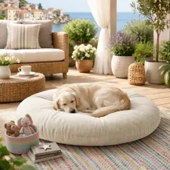 Velora 100x100 cm Yer Minderi, Çok Amaçlı Kullanım, Kırık Beyaz