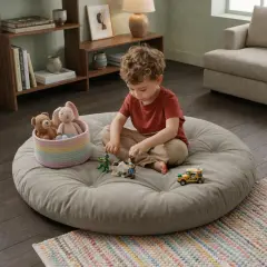 Velora 100x100 cm Yer Minderi, Çok Amaçlı Kullanım, Gri