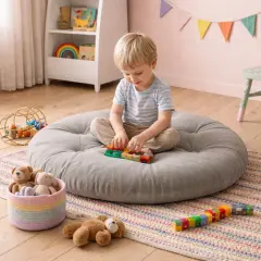 Velora 100x100 cm Yer Minderi, Çok Amaçlı Kullanım, Gri