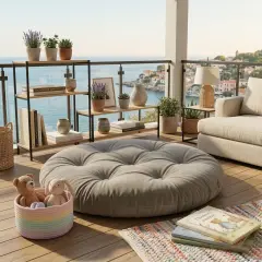 Velora 100x100 cm Yer Minderi, Çok Amaçlı Kullanım, Gri