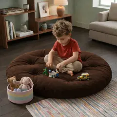 Velora 100x100 cm Yer Minderi, Çok Amaçlı Kullanım, Kahverengi