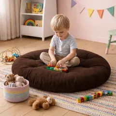 Velora 100x100 cm Yer Minderi, Çok Amaçlı Kullanım, Kahverengi