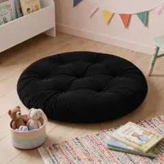 Velora 100x100 cm Yer Minderi, Çok Amaçlı Kullanım, Siyah