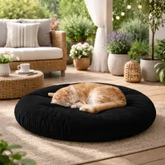 Velora 100x100 cm Yer Minderi, Çok Amaçlı Kullanım, Siyah