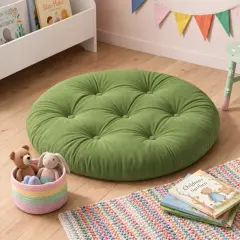 Velora 100x100 cm Yer Minderi, Çok Amaçlı Kullanım, Yeşil