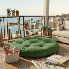 Velora 100x100 cm Yer Minderi, Çok Amaçlı Kullanım, Yeşil